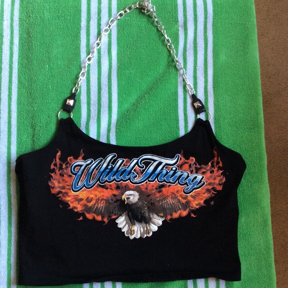 CURRENT MOOD size medium chain halter top crop top - Picture 5 of 14